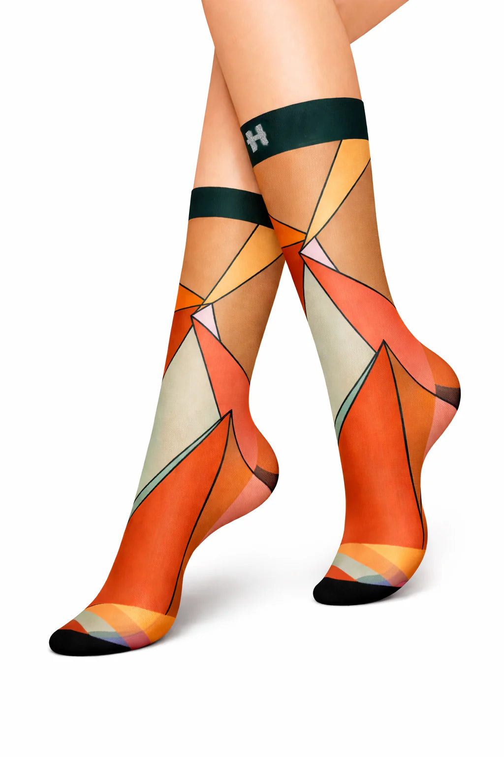Șosete lungi damă HYD Festival  CUBIC – Design geometric contemporan